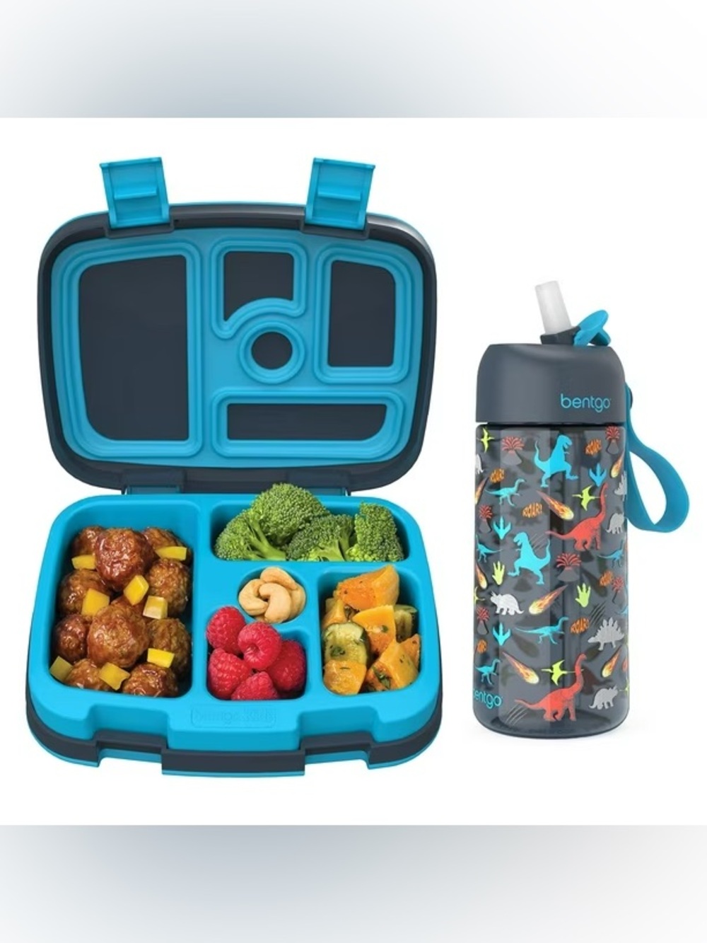 Bentgo Kids Prints Lunch Box & Water Bottle Set, Choose Color